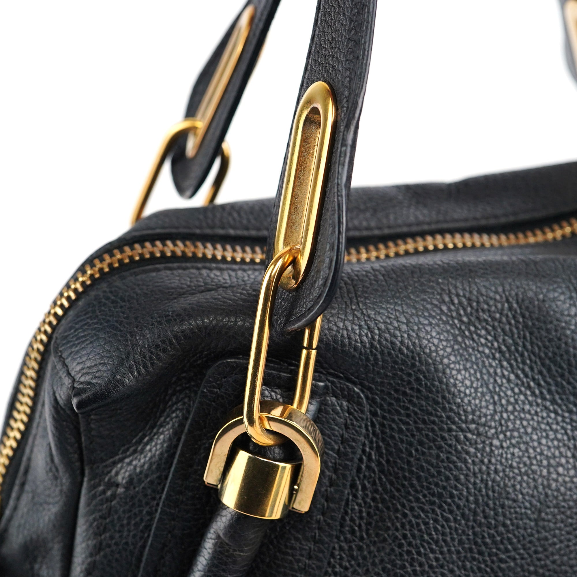 Black Leather Paraty 2-Way Shoulder Bag