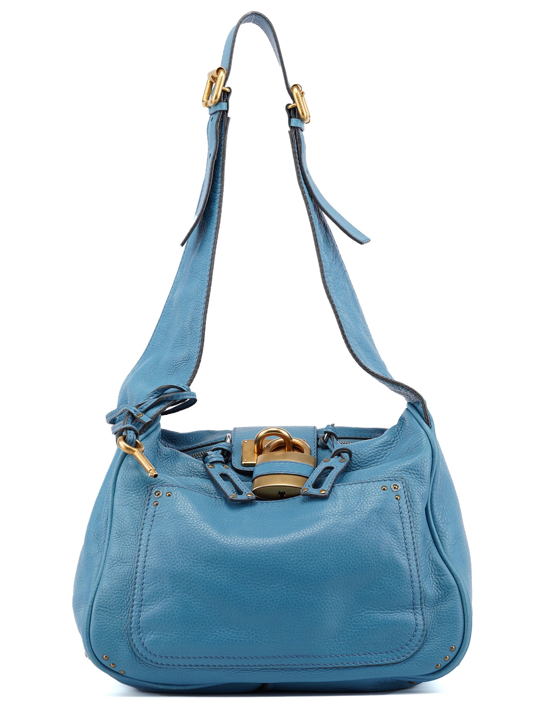 Baby Blue Leather Paddington Shoulder Bag