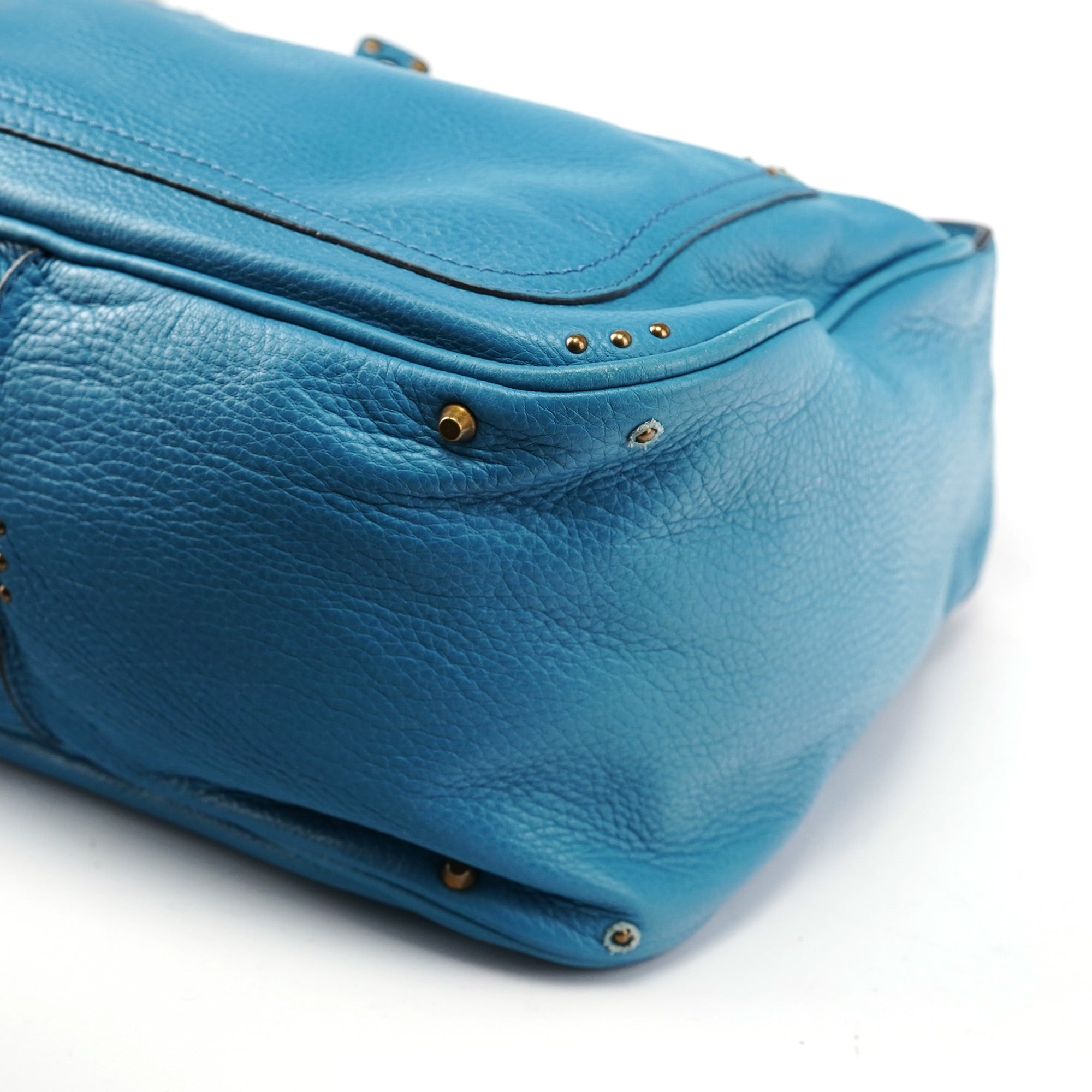 Baby Blue Leather Paddington Shoulder Bag