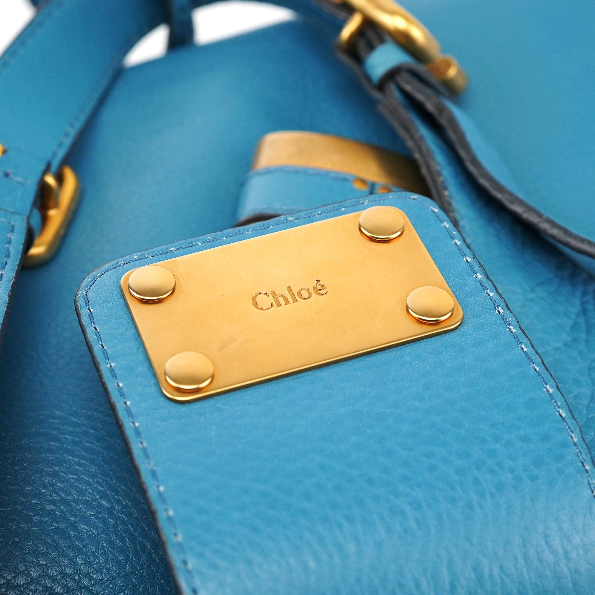 Baby Blue Leather Paddington Shoulder Bag