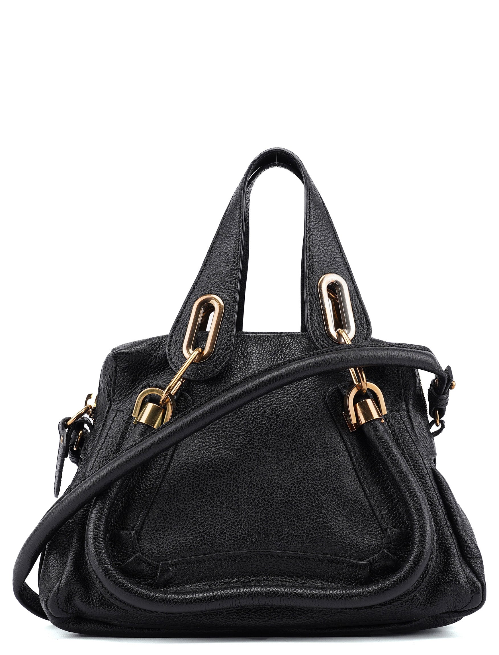 Black Leather Paraty 2-Way Shoulder Bag