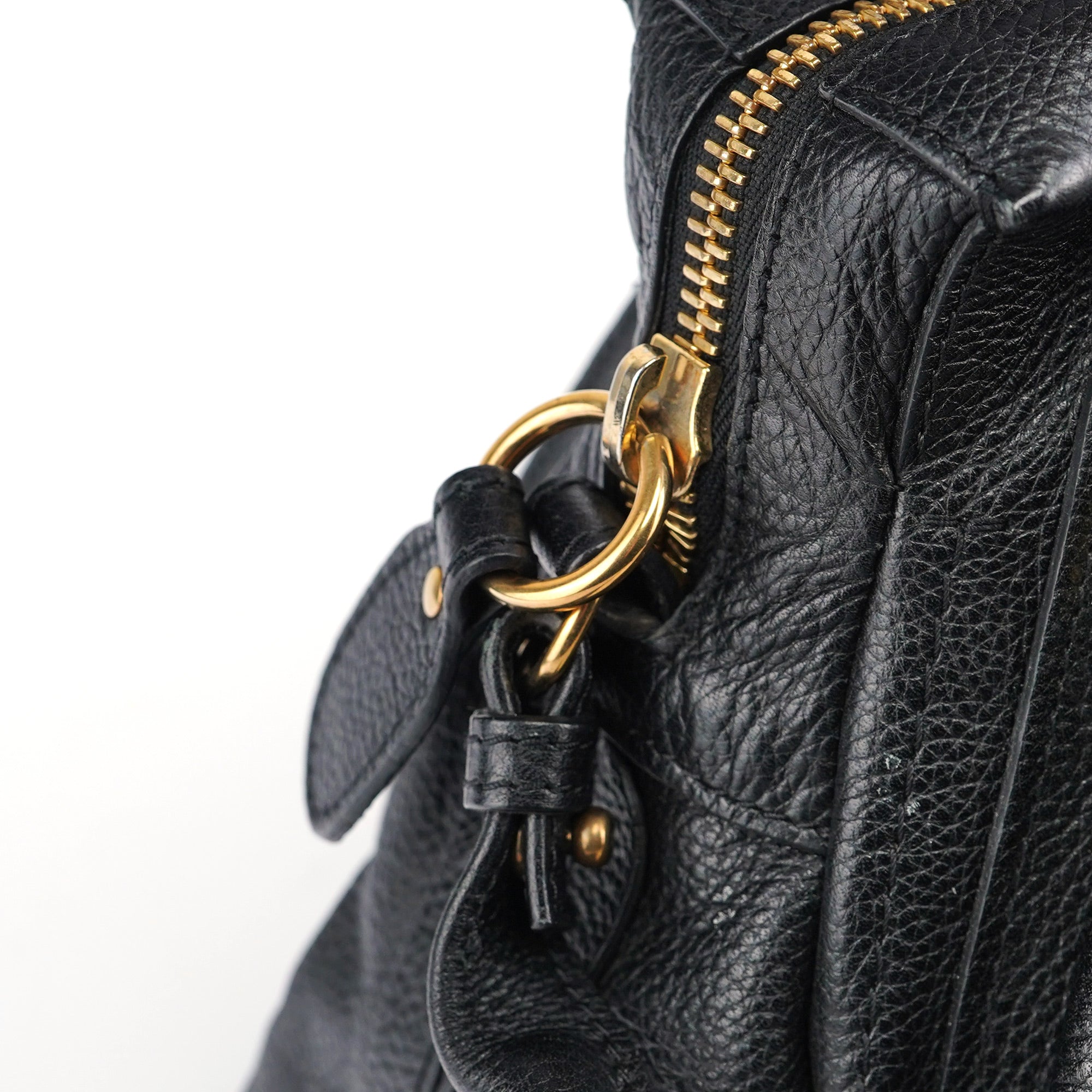 Black Leather Paraty 2-Way Shoulder Bag