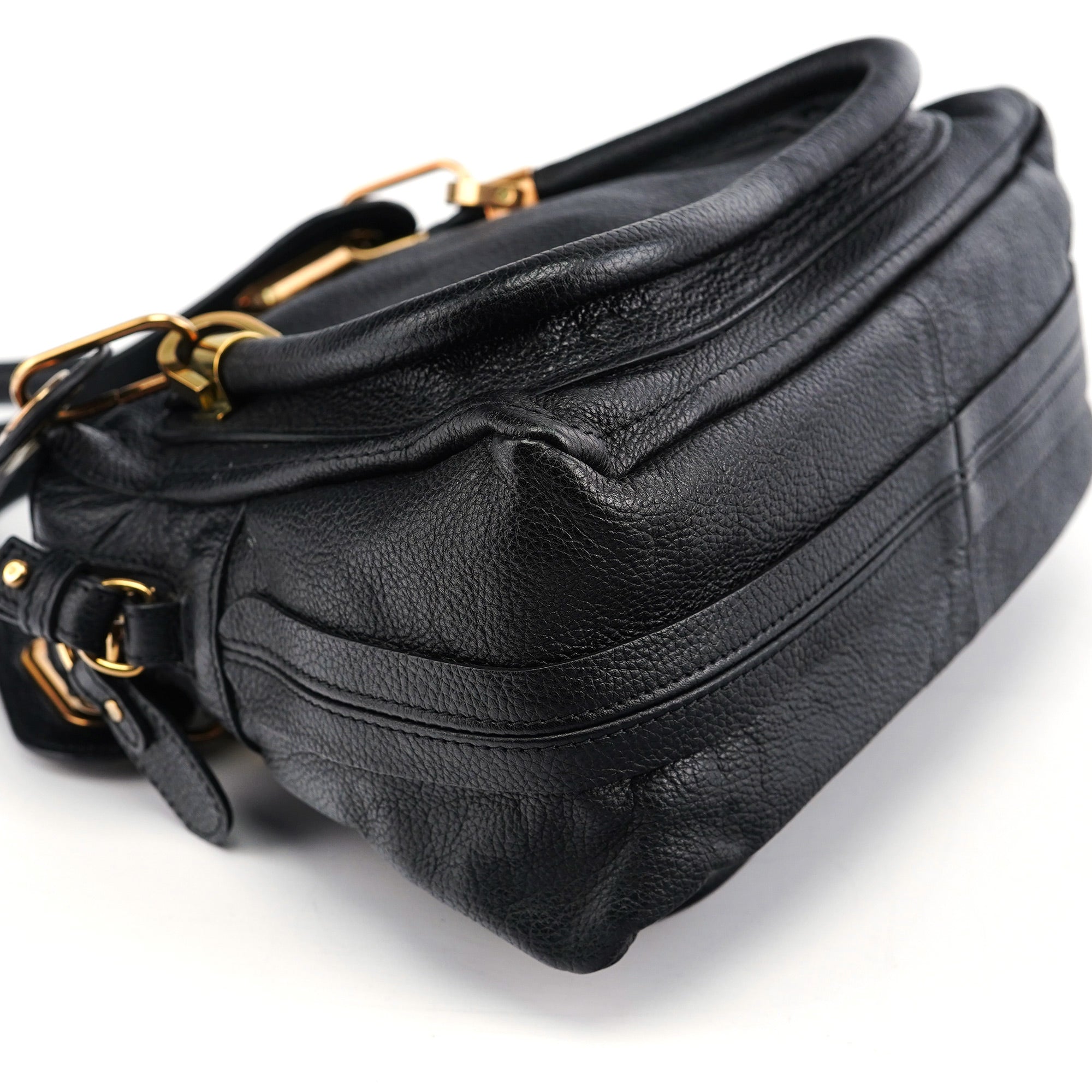 Black Leather Paraty 2-Way Shoulder Bag