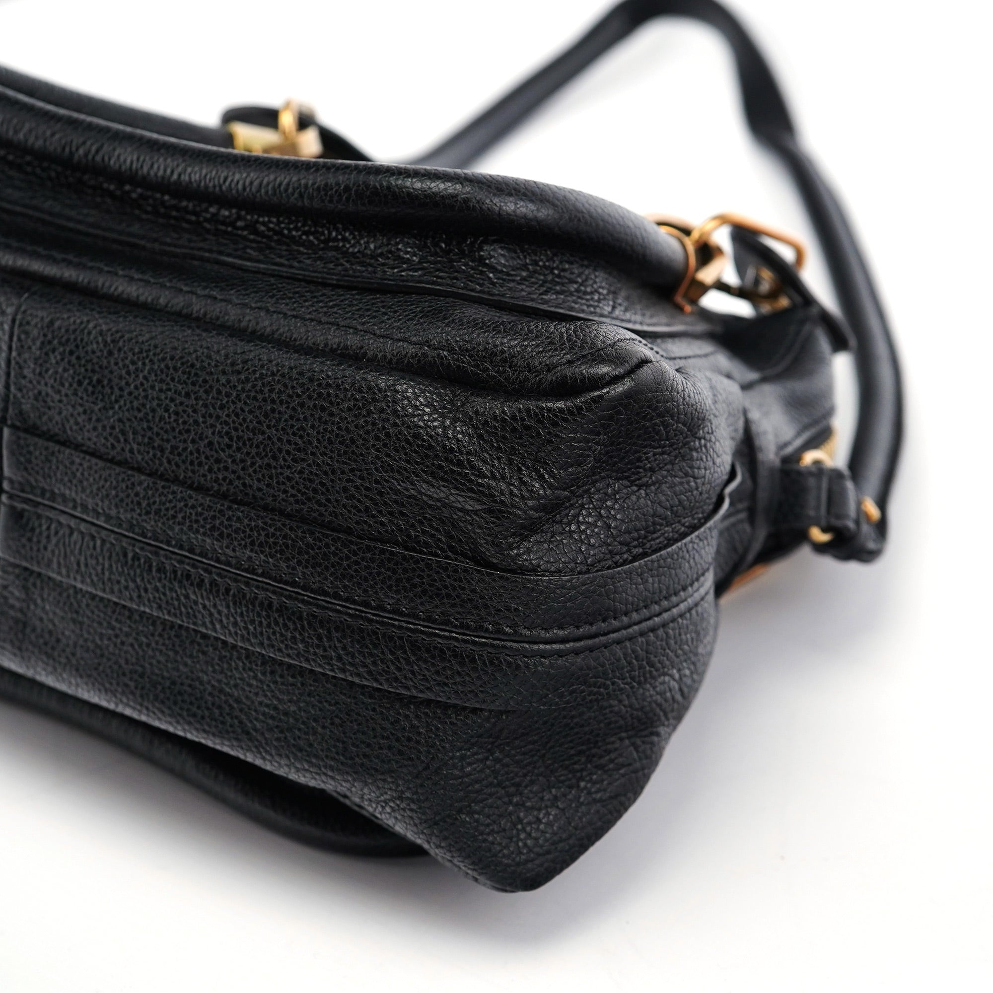 Black Leather Paraty 2-Way Shoulder Bag