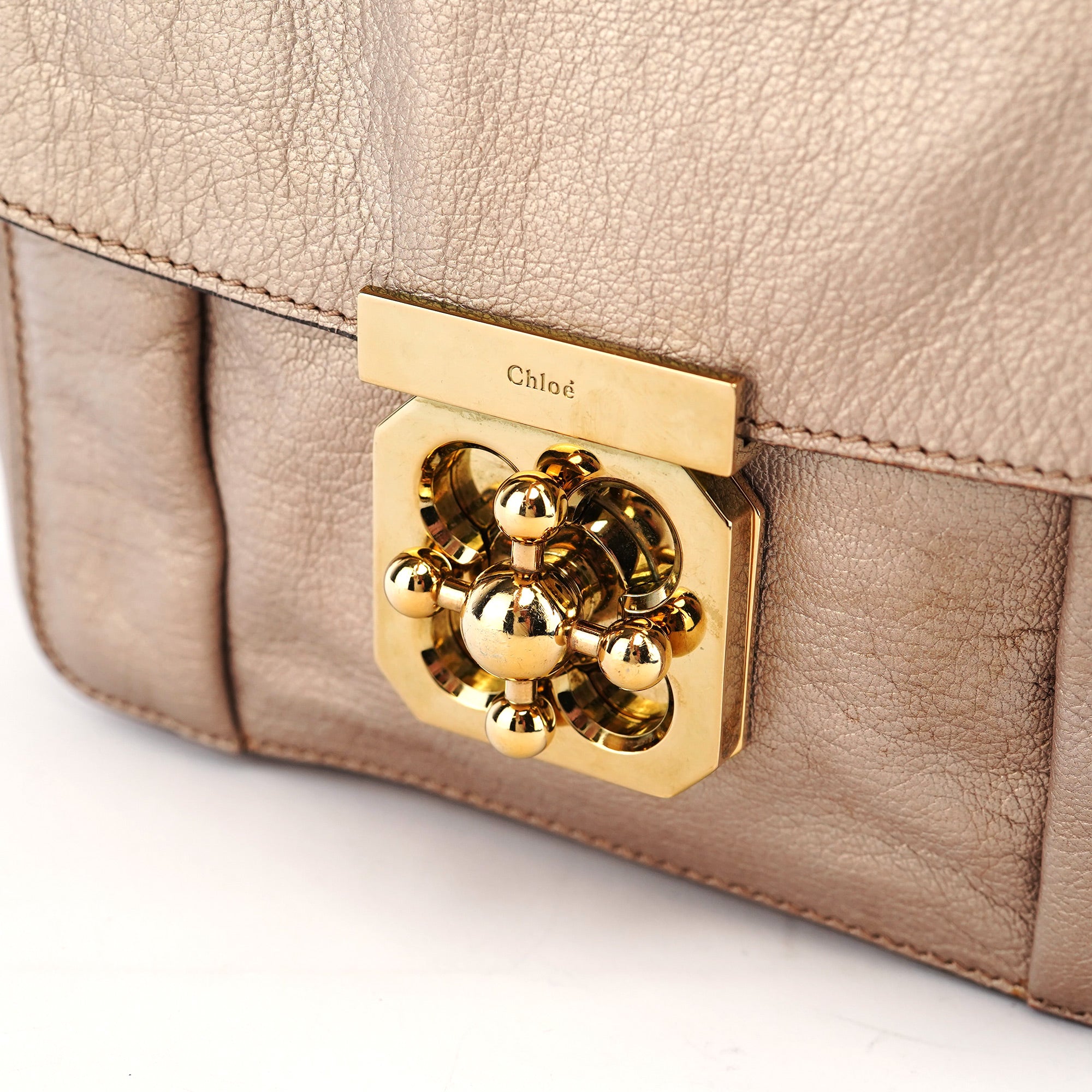 Chloé Bronze Metallic Leather Elsie Shoulder Bag