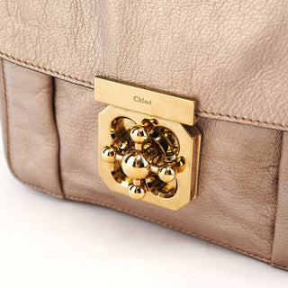 Chloé Bronze Metallic Leather Elsie Shoulder Bag