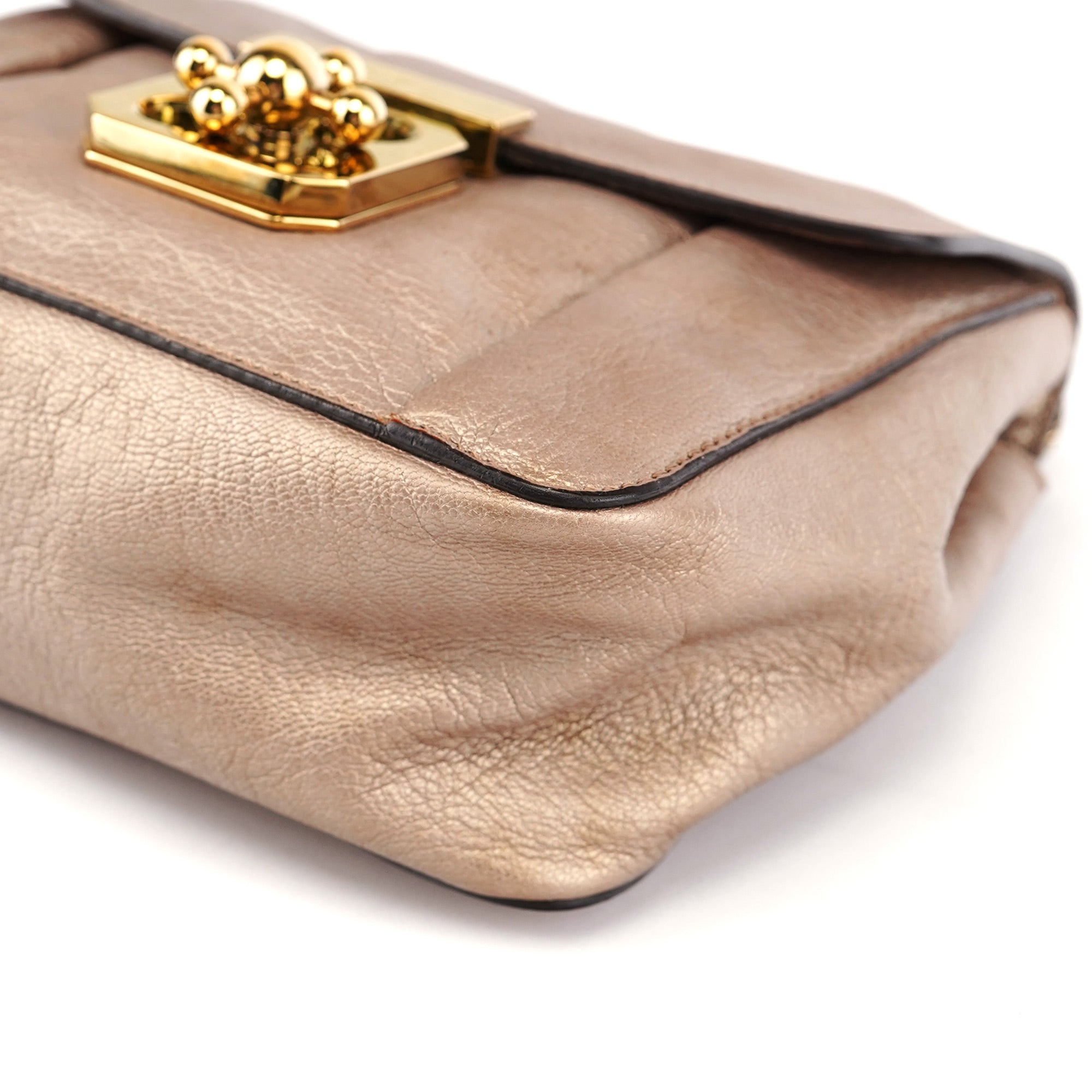 Chloé Bronze Metallic Leather Elsie Shoulder Bag