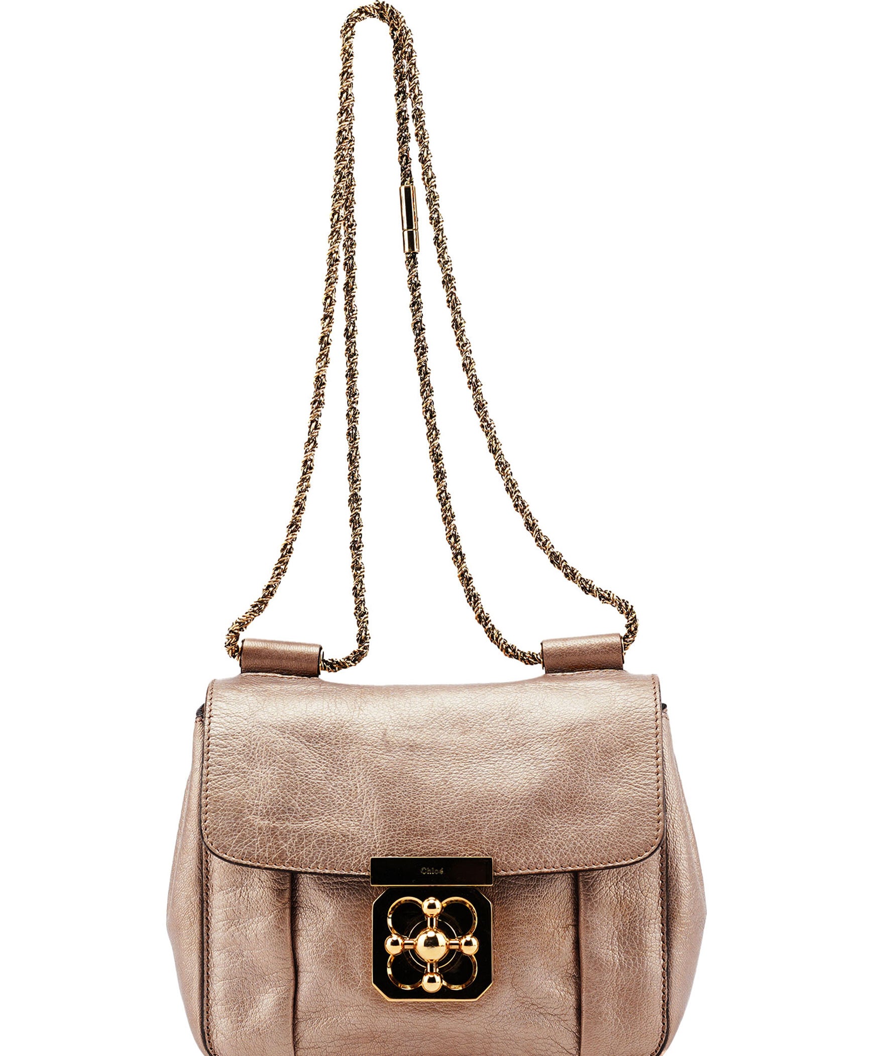 Chloé Bronze Metallic Leather Elsie Shoulder Bag