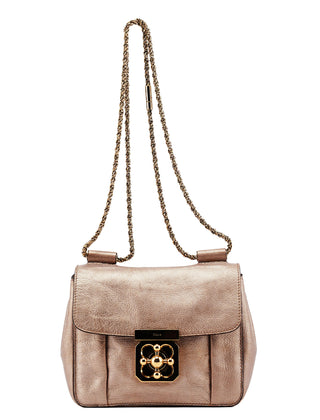 Chloé Bronze Metallic Leather Elsie Shoulder Bag