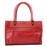 Chloé burgundy lambskin leather tote bag, back view