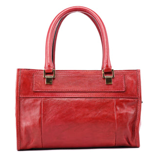 Chloé burgundy lambskin leather tote bag, back view
