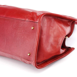 Burgundy Lambskin Leather Tote Bag