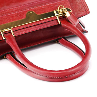 Burgundy Lambskin Leather Tote Bag