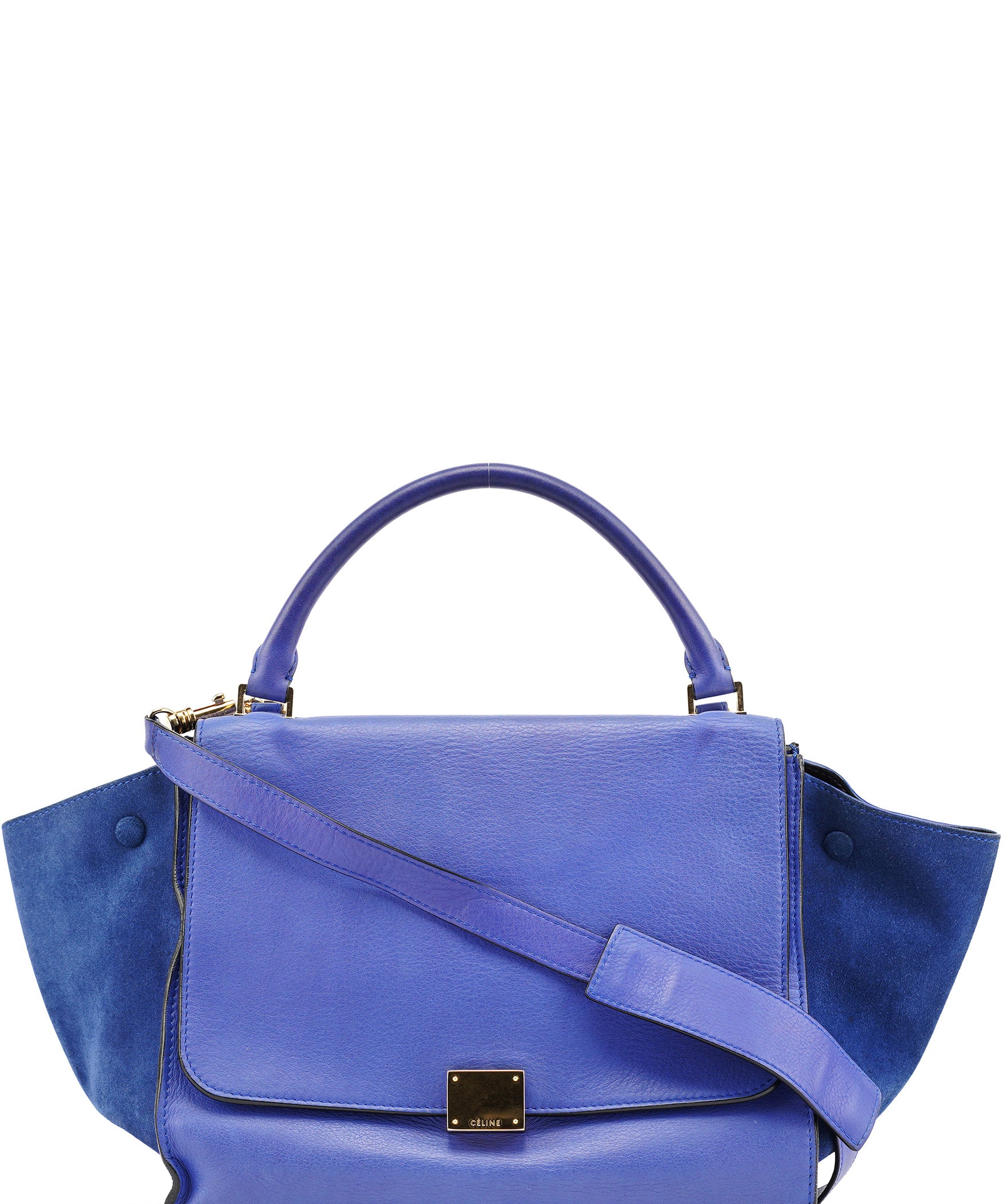 Celine Royal Blue Leather Trapeze 2-Way Bag