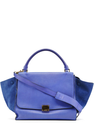 Royal Blue Leather Trapeze 2-Way Bag