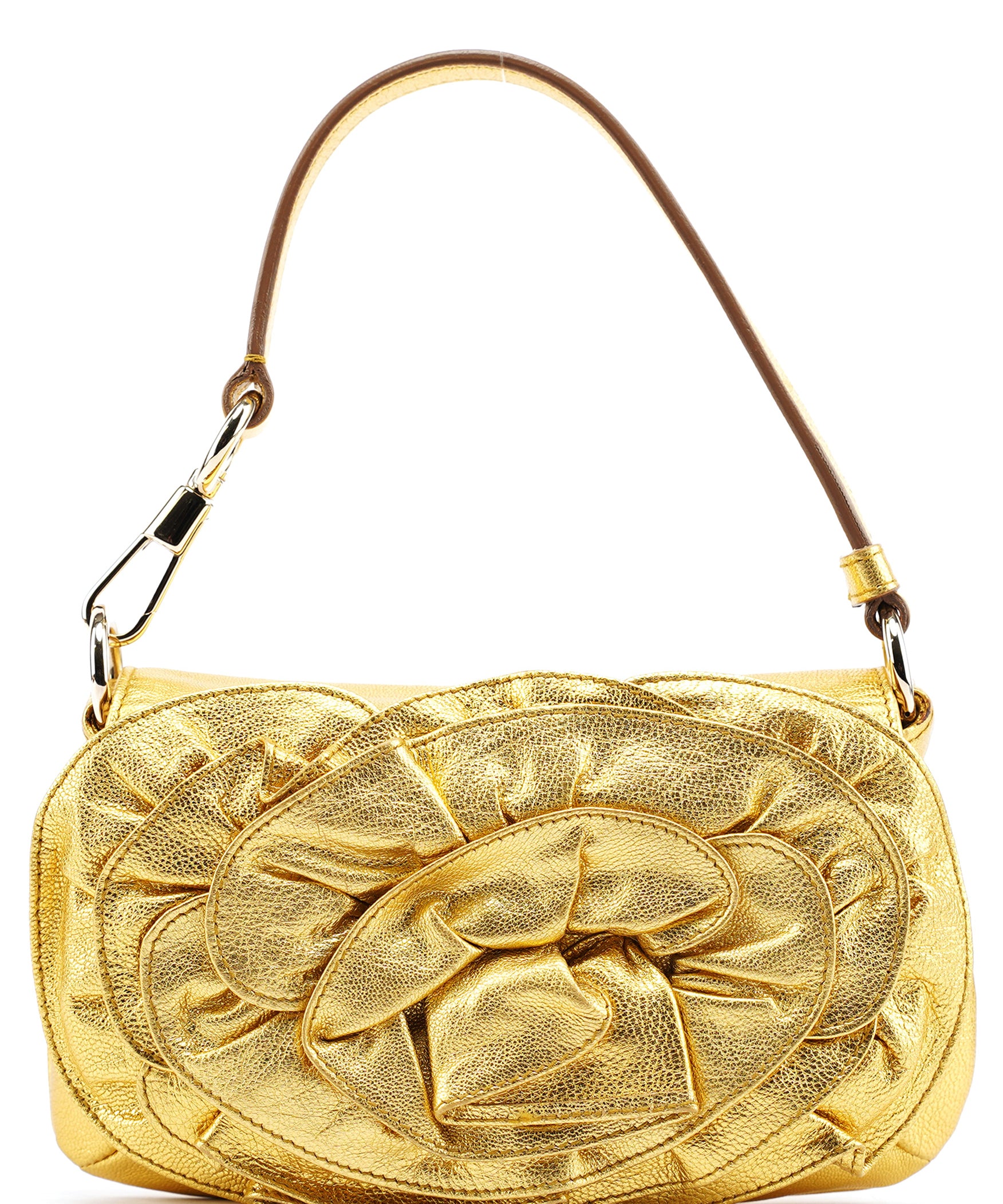 Yves Saint Laurent 2003 Gold Leather Mini Nadja Bag