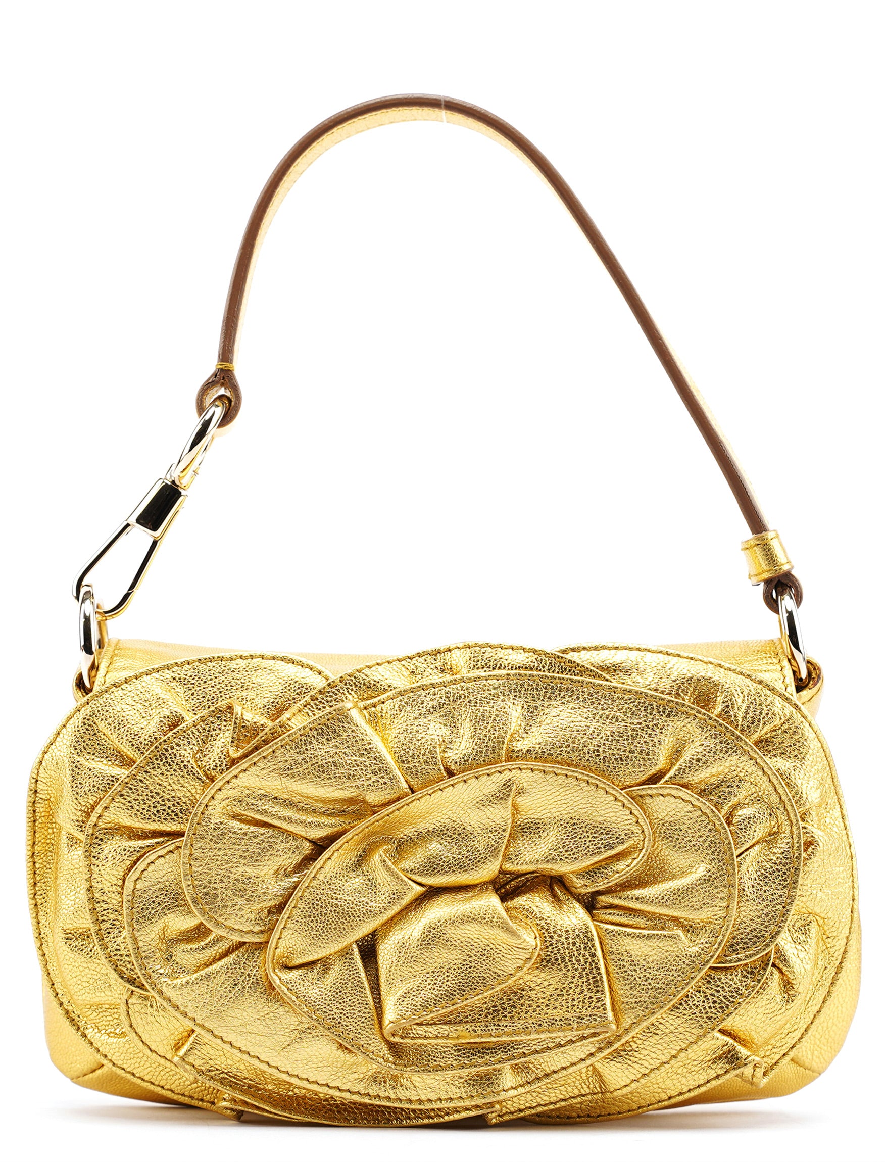 Yves Saint Laurent 2003 Gold Leather Mini Nadja Bag