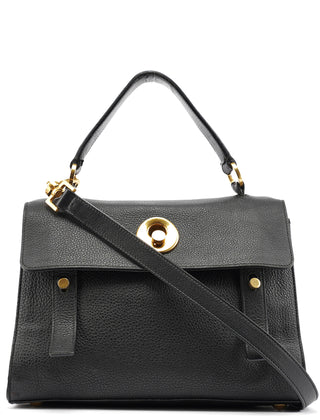 Black Leather Muse Two 2-Way Bag