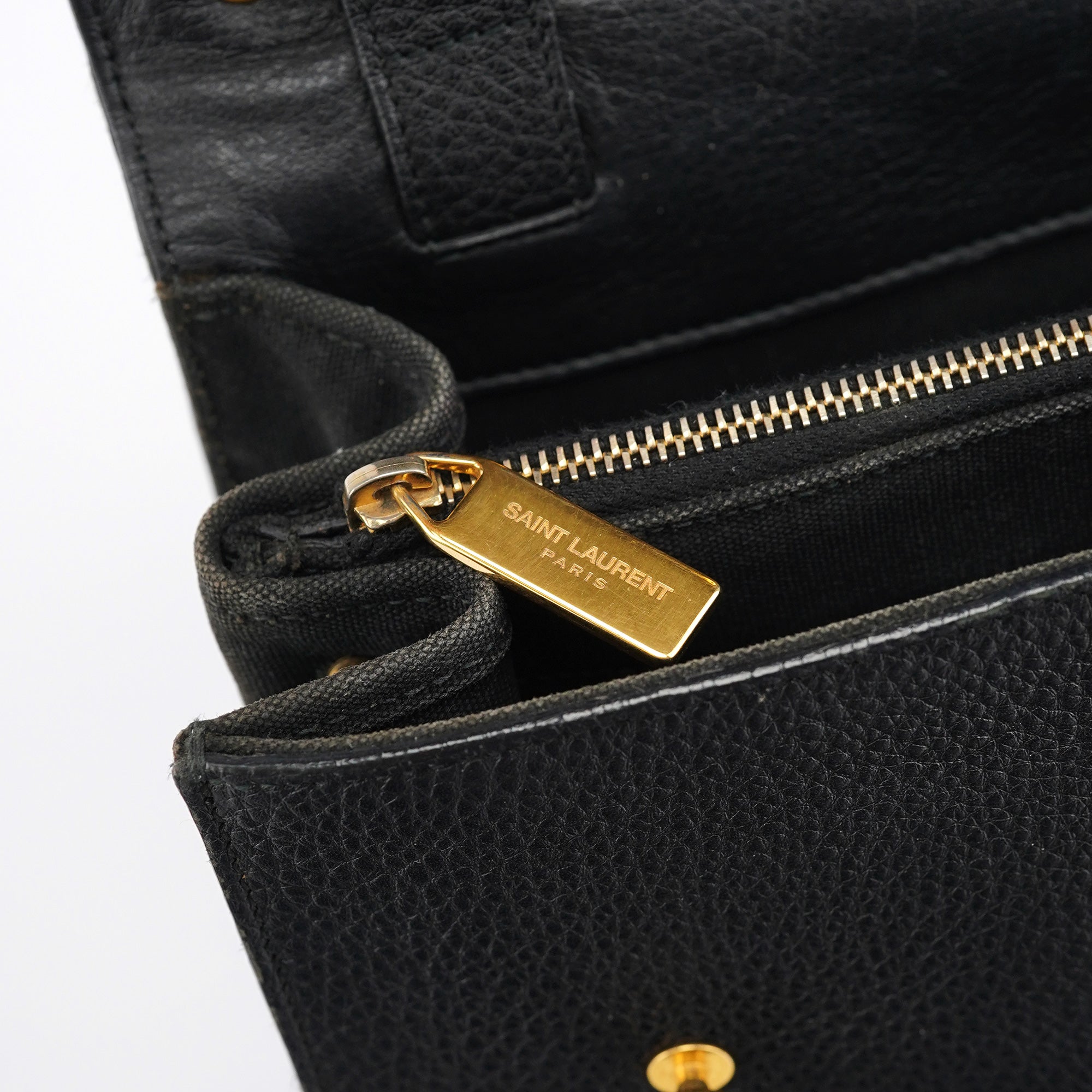 Yves Saint Laurent Black Leather Muse Two 2-Way Bag