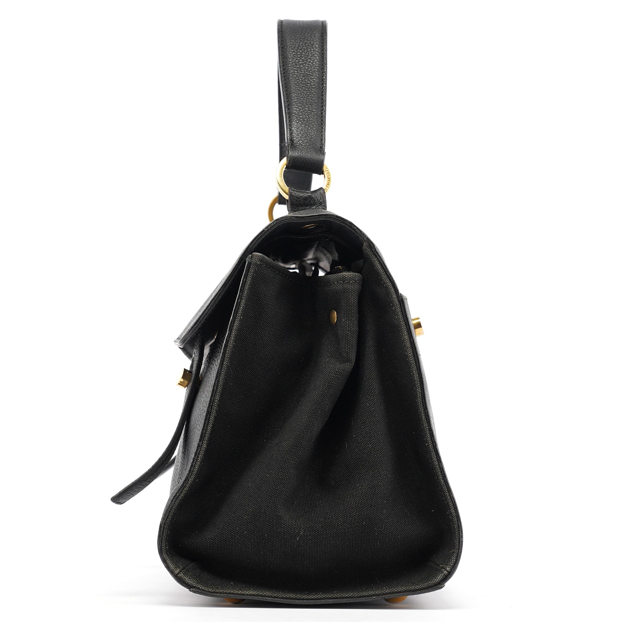 Yves Saint Laurent Black Leather Muse Two 2-Way Bag