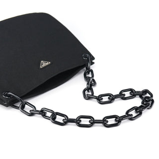 Black Tessuto Swing Chain Shoulder Bag