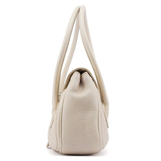 Ivory Leather Belt Bowling Bag