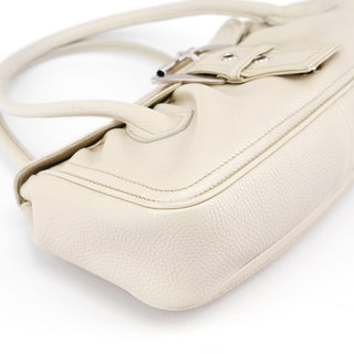 Ivory Leather Belt Bowling Bag