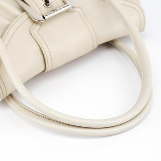 Ivory Leather Belt Bowling Bag