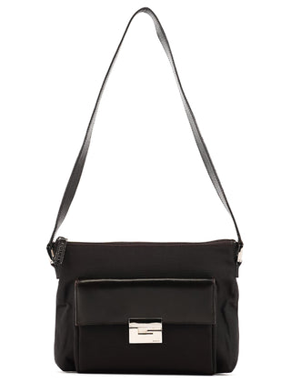 Brown Canvas Square G Shoulder Bag