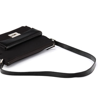 Brown Canvas Square G Shoulder Bag