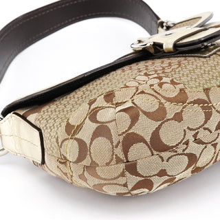 Beige Gold Patchwork Soho Shoulder Bag