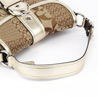 Beige Gold Patchwork Soho Shoulder Bag