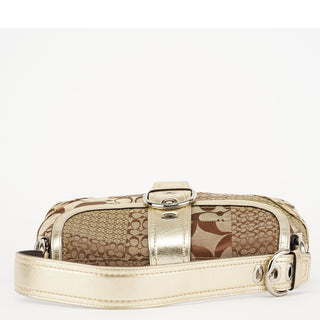 Beige Gold Patchwork Soho Shoulder Bag