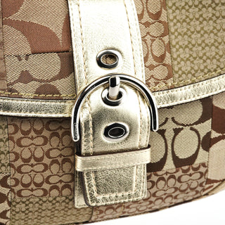 Beige Gold Patchwork Soho Shoulder Bag