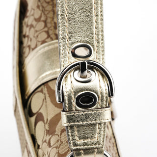 Beige Gold Patchwork Soho Shoulder Bag