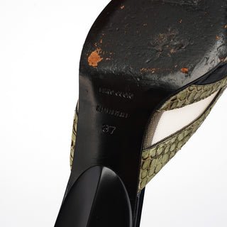 1999 Green Snakeskin Pointed Mules EU 37