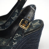 Sandales compensées espadrilles en Monogram Denim EU 37
