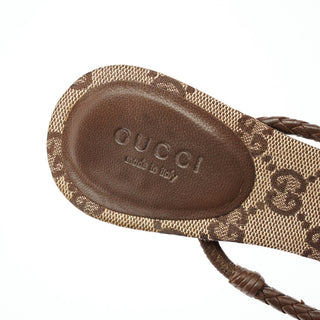 GG Canvas Braided Heeled Mules EU 36.5