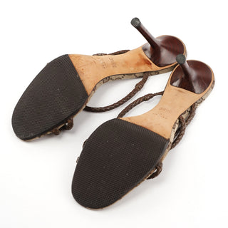 GG Canvas Braided Heeled Mules EU 36.5