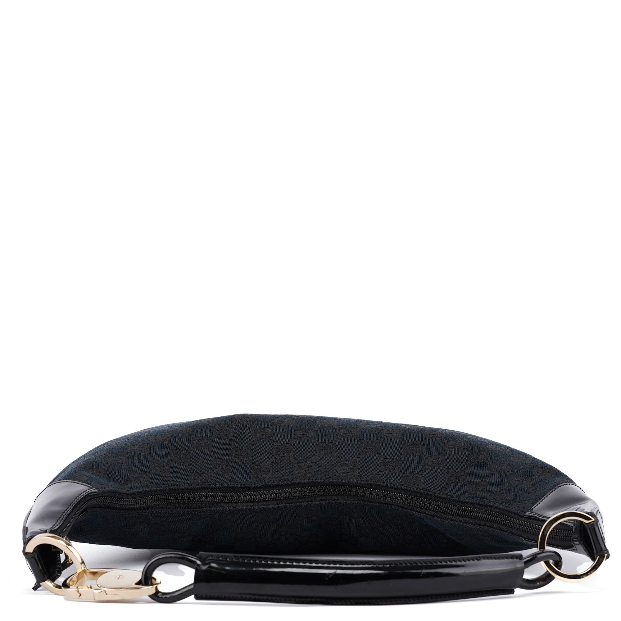 001 4157 Black GG Patent Shoulder Bag