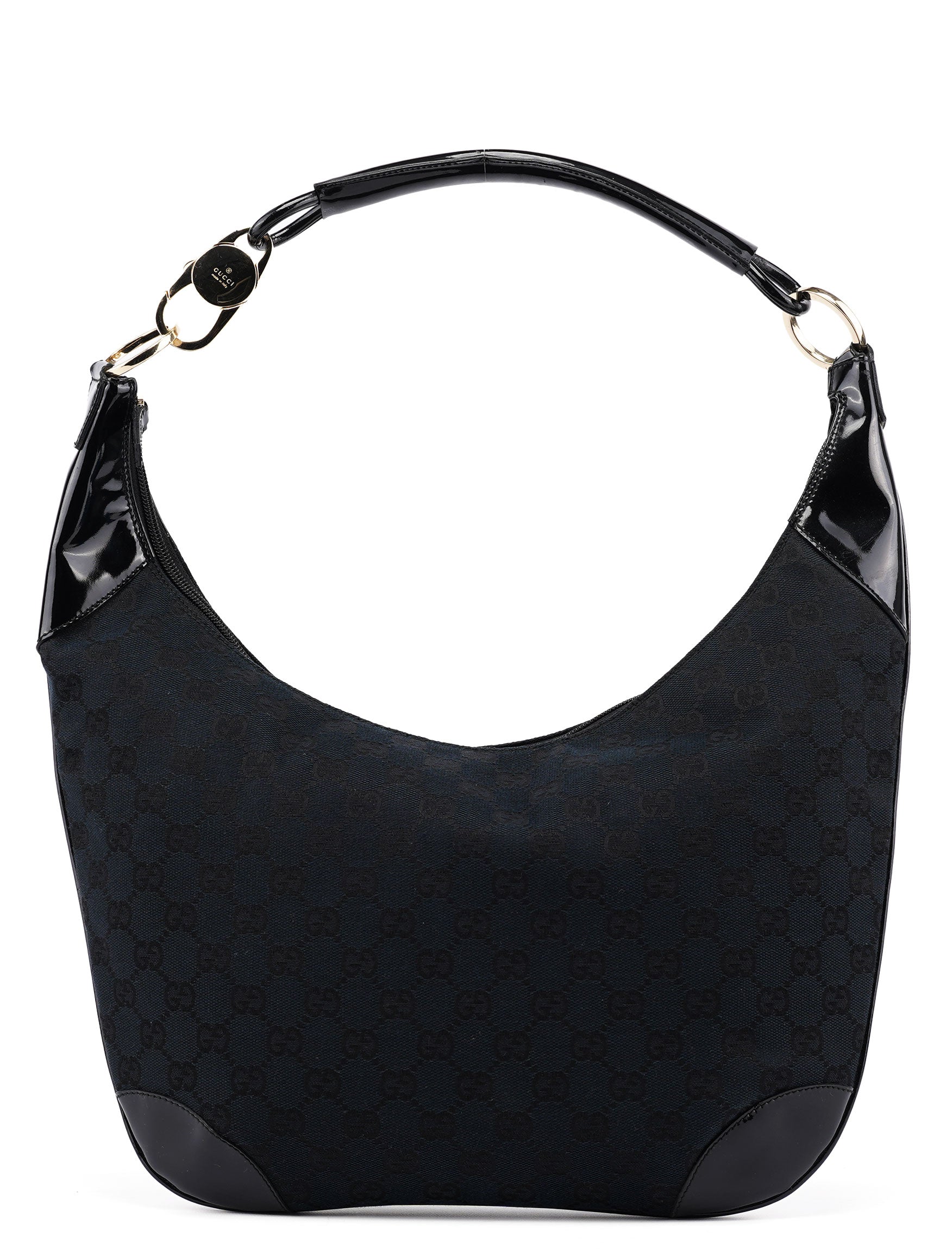 001 4157 Black GG Patent Shoulder Bag