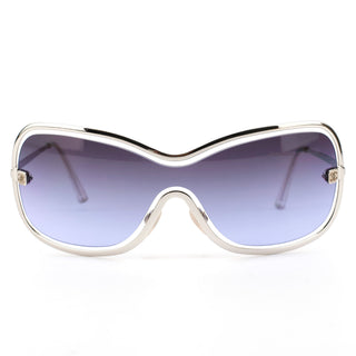 4031 Silver CC Shield Sunglasses