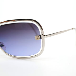 4031 Silver CC Shield Sunglasses