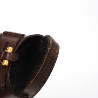 Brown Leather Muse Wooden Heel Mules EU 38