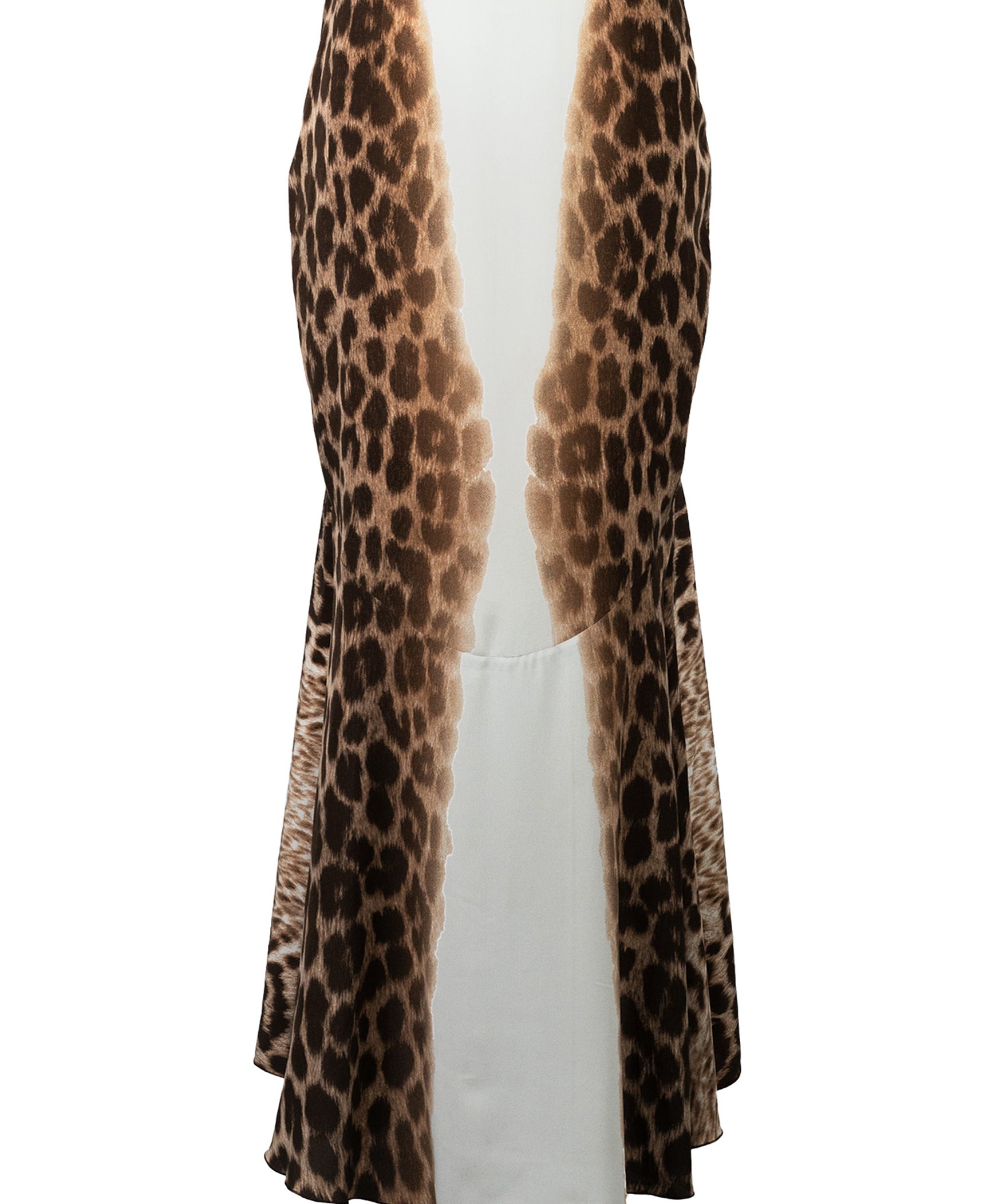 Jupe longue sirène Just Cavalli années 2000 à imprimé léopard