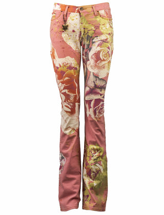 Just Cavalli 2000s Rose Print Bootcut Jeans