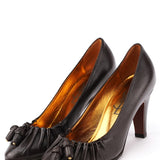 Brown Nappa Leather Tassel Pumps EU 35