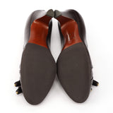 Brown Nappa Leather Tassel Pumps EU 35
