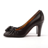 Brown Nappa Leather Tassel Pumps EU 35