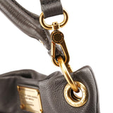 Grey Leather Classic Q Hillier Hobo 2-Way Bag